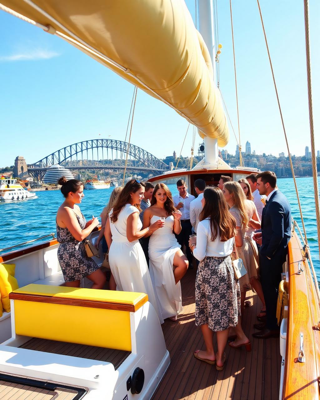 University students socialising on the deck of Luna Cruises